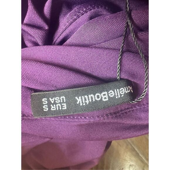 One Shoulder Ruched Cocktail Dress plum purple size small Bodycon - Picture 9 of 9